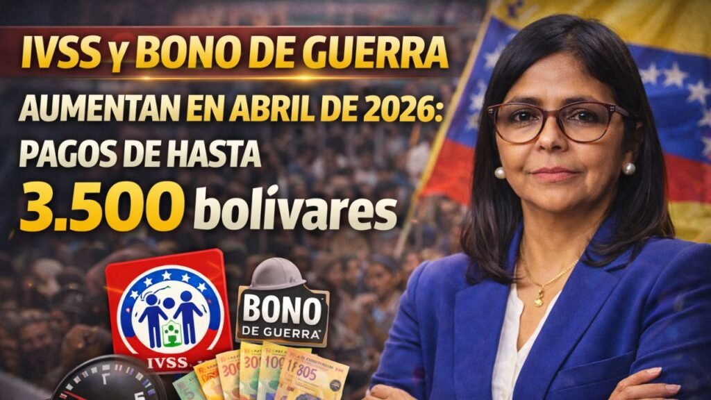 IVSS y Bono de Guerra aumentan en abril de 2026: pagos de hasta 3.500 bolívares