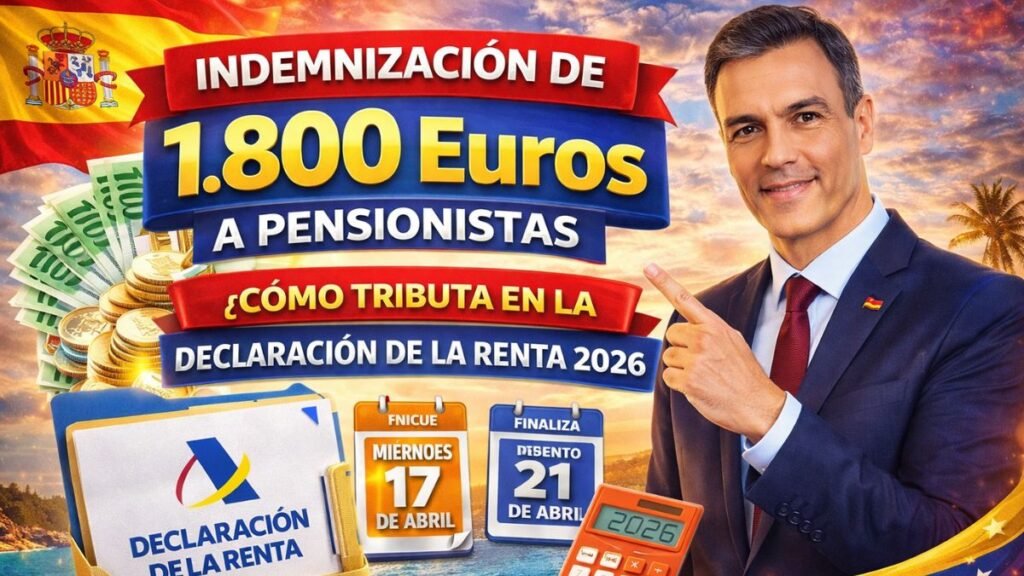 Indemnización de 1.800 Euros a Pensionistas - Cómo Tributa en la Declaración de la Renta 2026