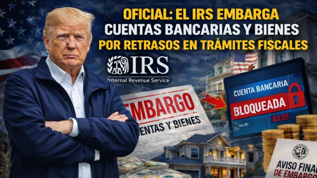 Oficial: El IRS embarga cuentas bancarias y bienes por retrasos en trámites fiscales