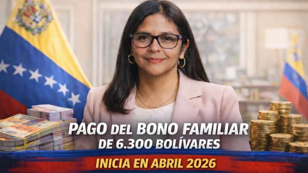 Pago del Bono Familiar de 6.300 BolÃvares Inicia en Abril 2026